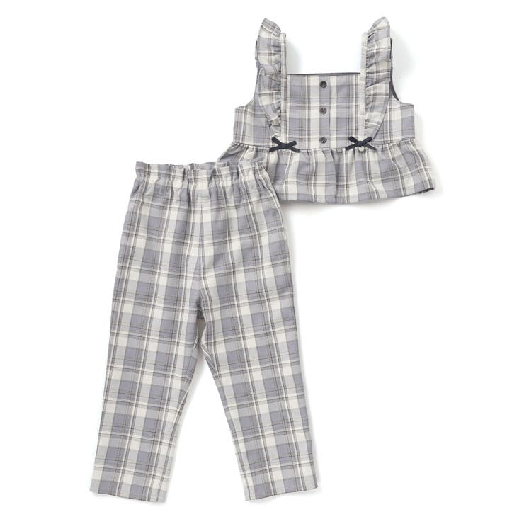【お揃い】ヘリンボーンチェックフリルビスチェ+パンツセットアップ(80~130c… | SLAP SLIP | 詳細画像17 