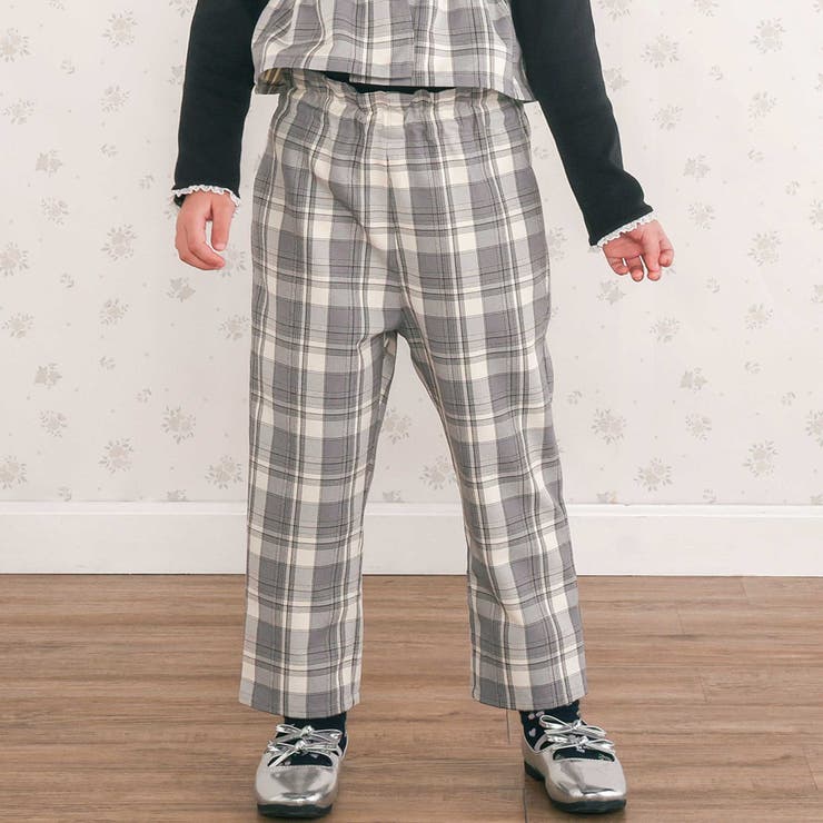 【お揃い】ヘリンボーンチェックフリルビスチェ+パンツセットアップ(80~130c… | SLAP SLIP | 詳細画像22 