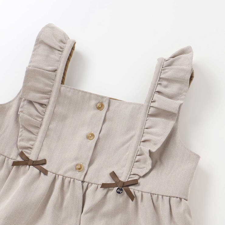 【お揃い】ヘリンボーンチェックフリルビスチェ+パンツセットアップ(80~130c… | SLAP SLIP | 詳細画像6 