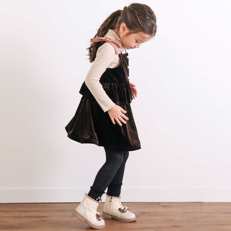 きらめくラメドットベロアビスチェセットアップ(90~130cm) | SLAP SLIP | 詳細画像3 