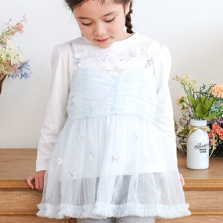 キラキラプリントTシャツ+スパンコールお星さまキャミチュニック2点セット(90~… | SLAP SLIP | 詳細画像28 