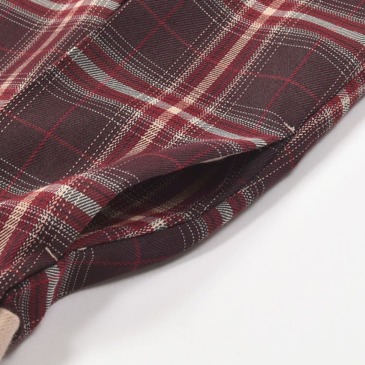 【お揃い】リボン風襟付き肩あきチェックタック入りジャンパースカート(80~140… | SLAP SLIP | 詳細画像13 