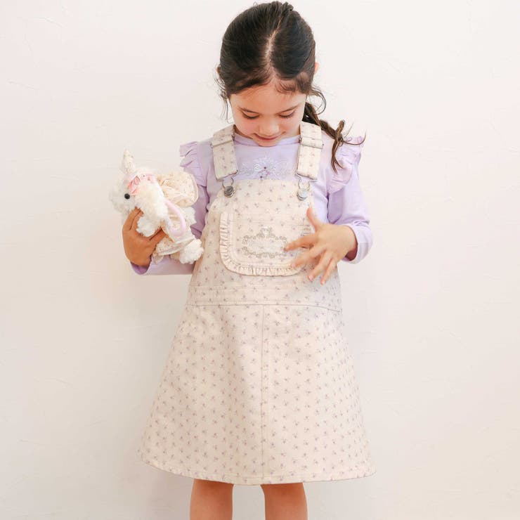 デニムツイル総柄ジャンパースカート(80~130cm) | SLAP SLIP | 詳細画像1 