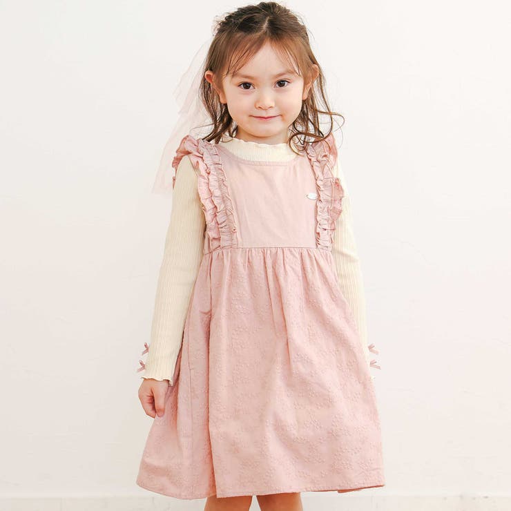 肩フリル花柄レースジャンパースカート(80~130cm) | SLAP SLIP | 詳細画像1 