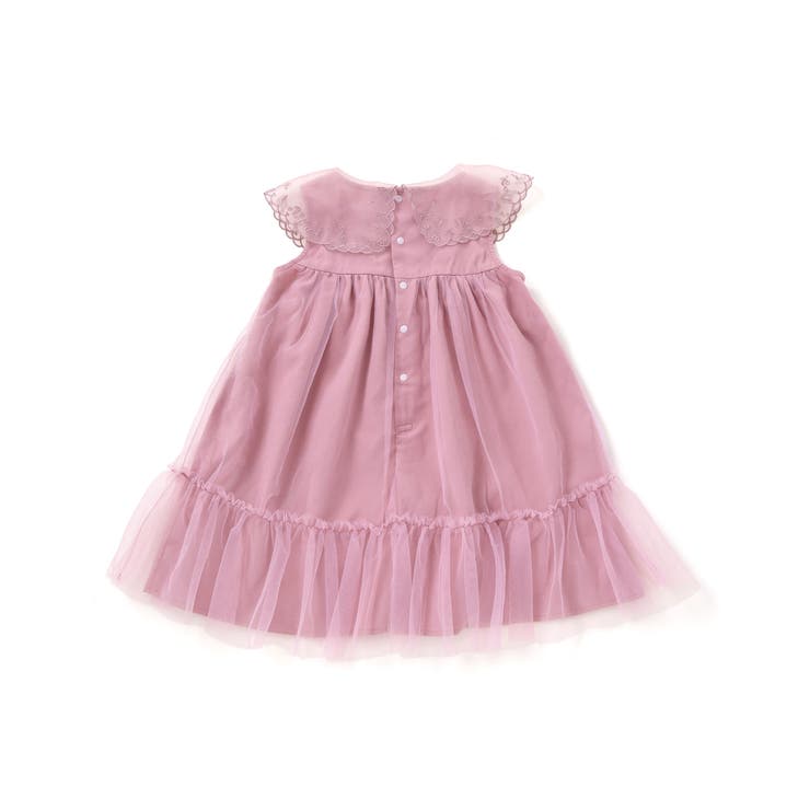 ハート音符刺しゅうオーガンジービッグカラーワンピース(80~130cm) | SLAP SLIP | 詳細画像10 