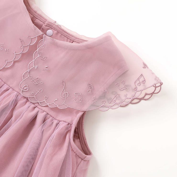 ハート音符刺しゅうオーガンジービッグカラーワンピース(80~130cm) | SLAP SLIP | 詳細画像11 