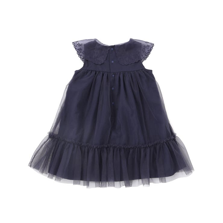 ハート音符刺しゅうオーガンジービッグカラーワンピース(80~130cm) | SLAP SLIP | 詳細画像13 