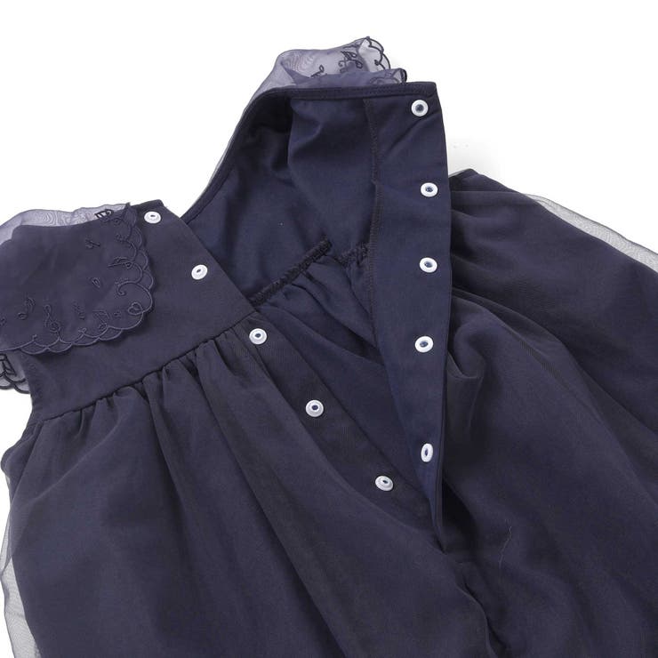 ハート音符刺しゅうオーガンジービッグカラーワンピース(80~130cm) | SLAP SLIP | 詳細画像17 