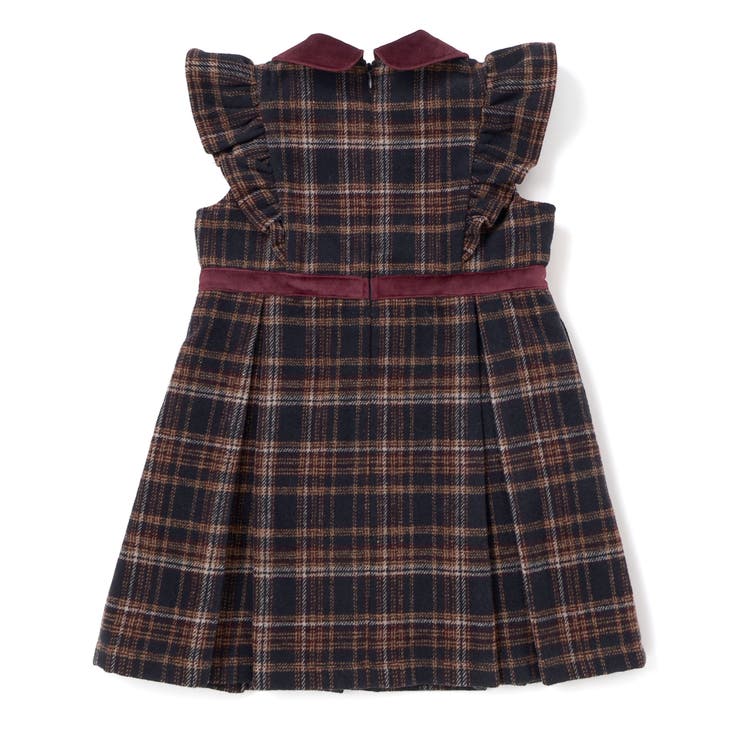 【お揃い】襟付きタックスカートチェックジャンパースカート(90~130cm) | SLAP SLIP | 詳細画像5 