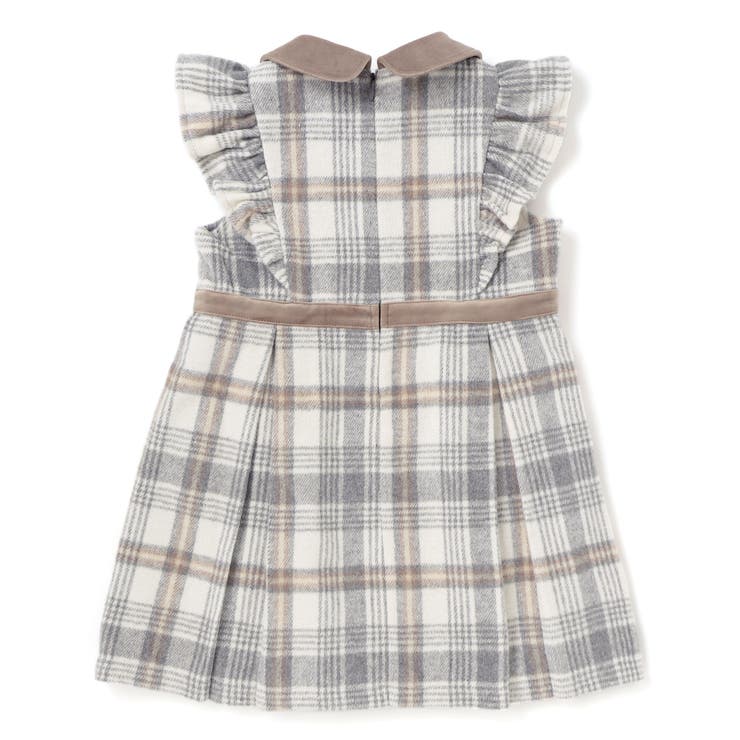 【お揃い】襟付きタックスカートチェックジャンパースカート(90~130cm) | SLAP SLIP | 詳細画像7 