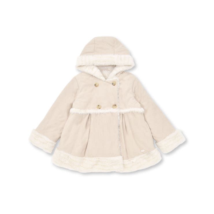 フード付きファーダブルムートンコート(90~140cm)[品番：BEBK0010183