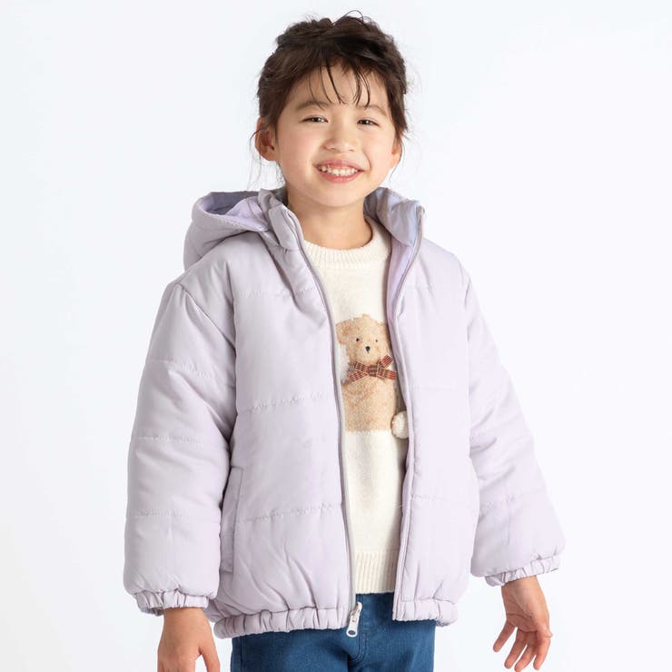 パープル×パープル系 | 無地プリント柄リバーシブルコート(80~130cm) | SLAP SLIP