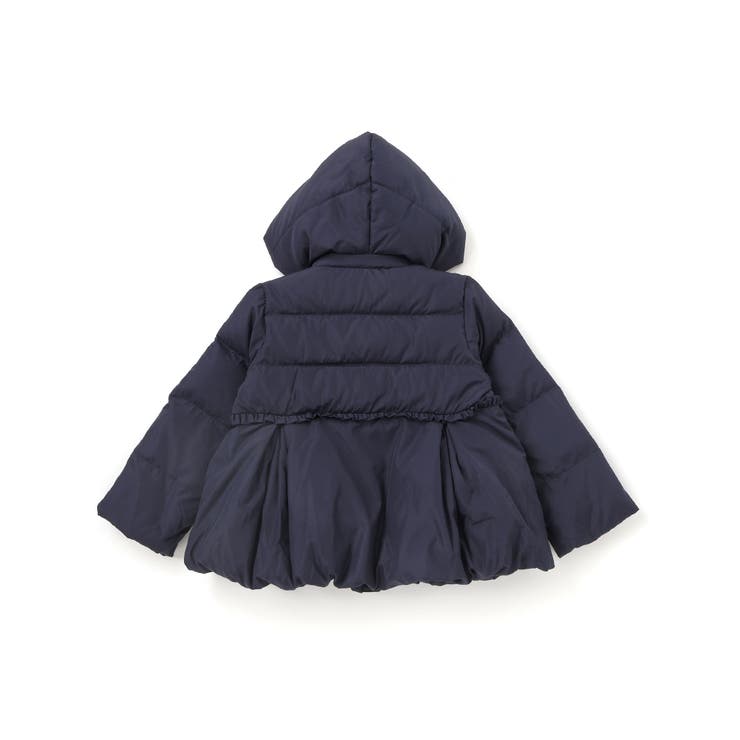 フード付き腰リボンペプラムダウンコート(90~130cm)[品番：BEBK0012137