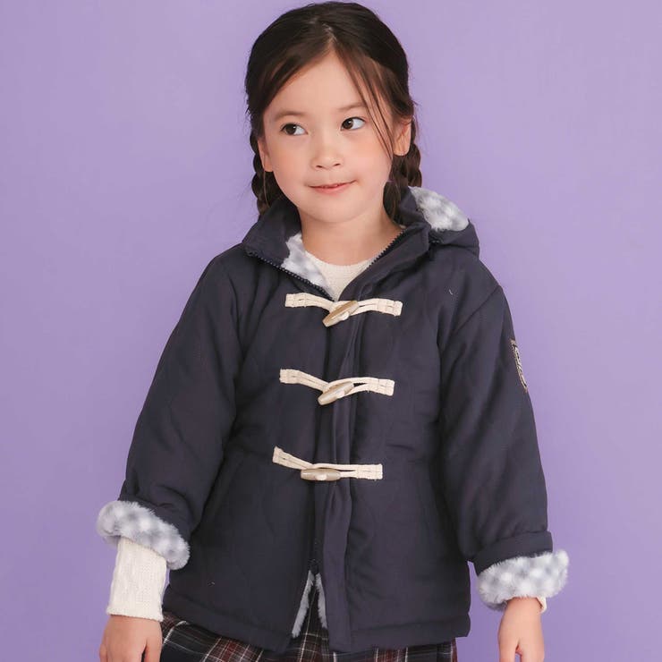 キルトタフタ×チェックファーダッフルコート(80~130cm) | SLAP SLIP | 詳細画像1 