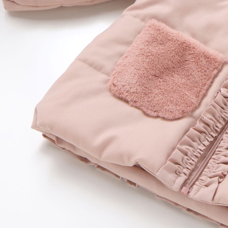 ふわふわファーポケットフリルたっぷり中綿ロングコート(90～130cm） | SLAP SLIP | 詳細画像13 