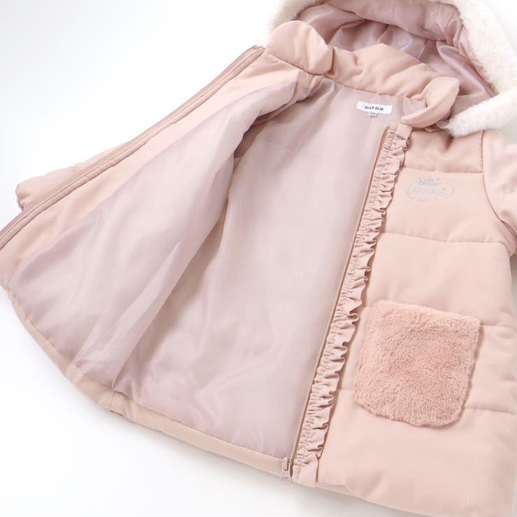 ふわふわファーポケットフリルたっぷり中綿ロングコート(90～130cm） | SLAP SLIP | 詳細画像15 