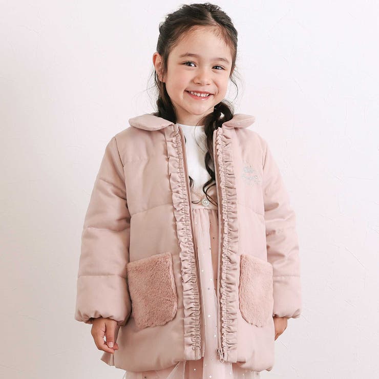 ふわふわファーポケットフリルたっぷり中綿ロングコート(90～130cm） | SLAP SLIP | 詳細画像22 