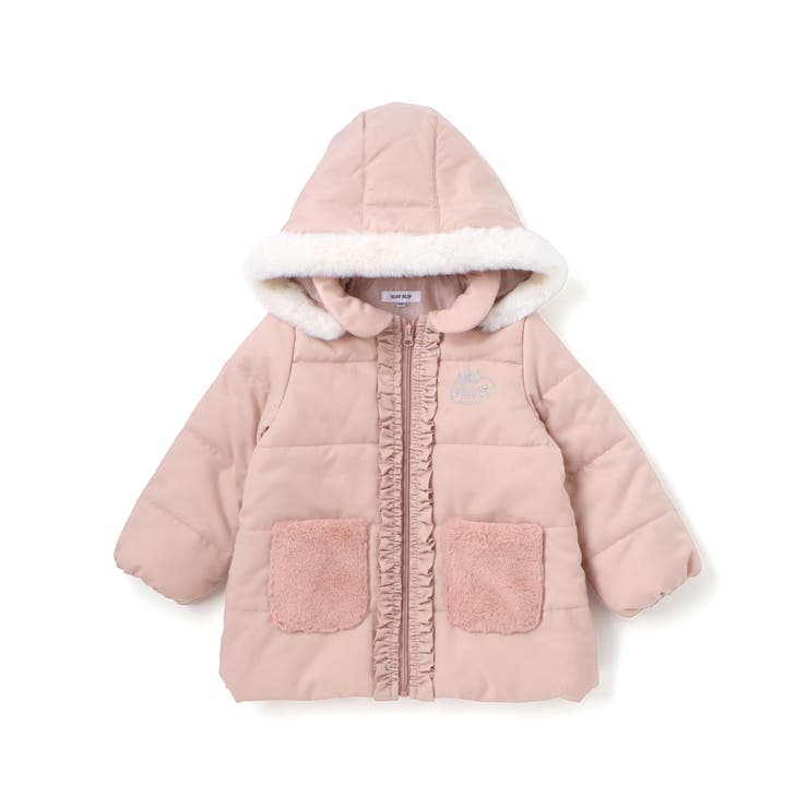 ふわふわファーポケットフリルたっぷり中綿ロングコート(90～130cm） | SLAP SLIP | 詳細画像4 