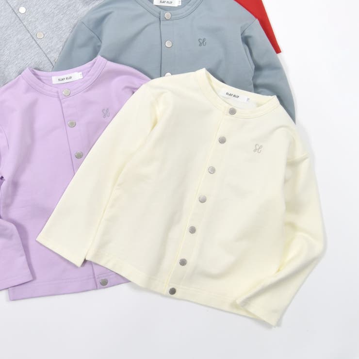 ホワイト | 【WEB限定 スララク】ずっと一軍！スナップボタンカーディガン(100~160c… | SLAP SLIP