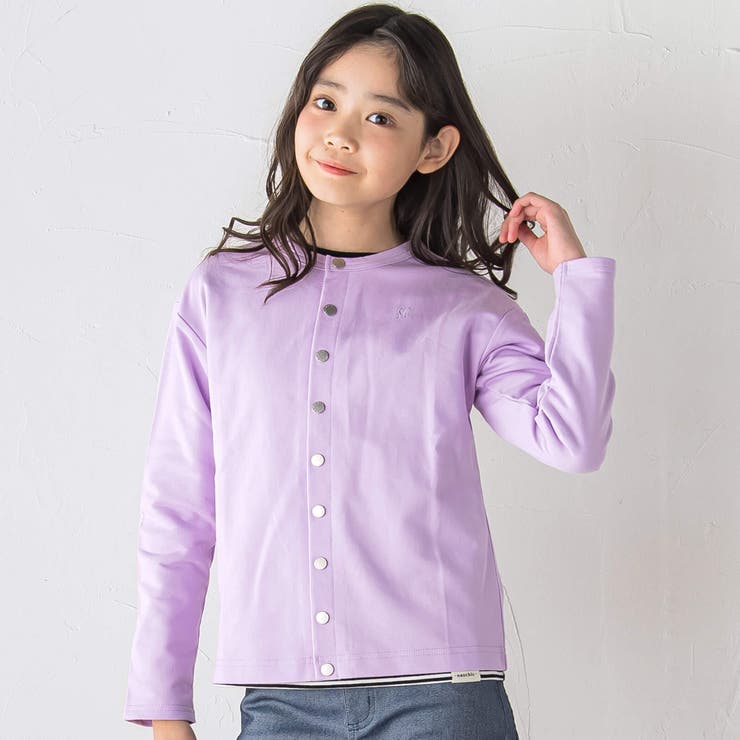 パープル | 【WEB限定 スララク】ずっと一軍！スナップボタンカーディガン(100~160c… | SLAP SLIP