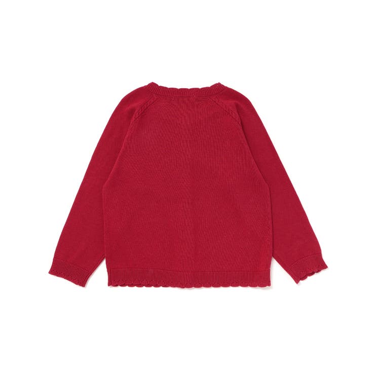 ジュエル風ボタン縁スカラップニットカーディガン(90~130cm) | SLAP SLIP | 詳細画像12 