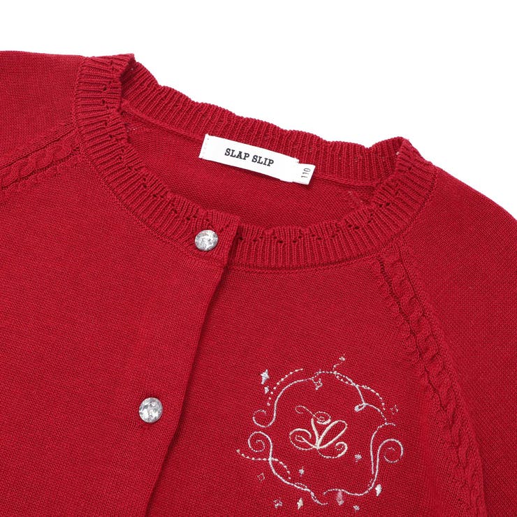 ジュエル風ボタン縁スカラップニットカーディガン(90~130cm) | SLAP SLIP | 詳細画像13 