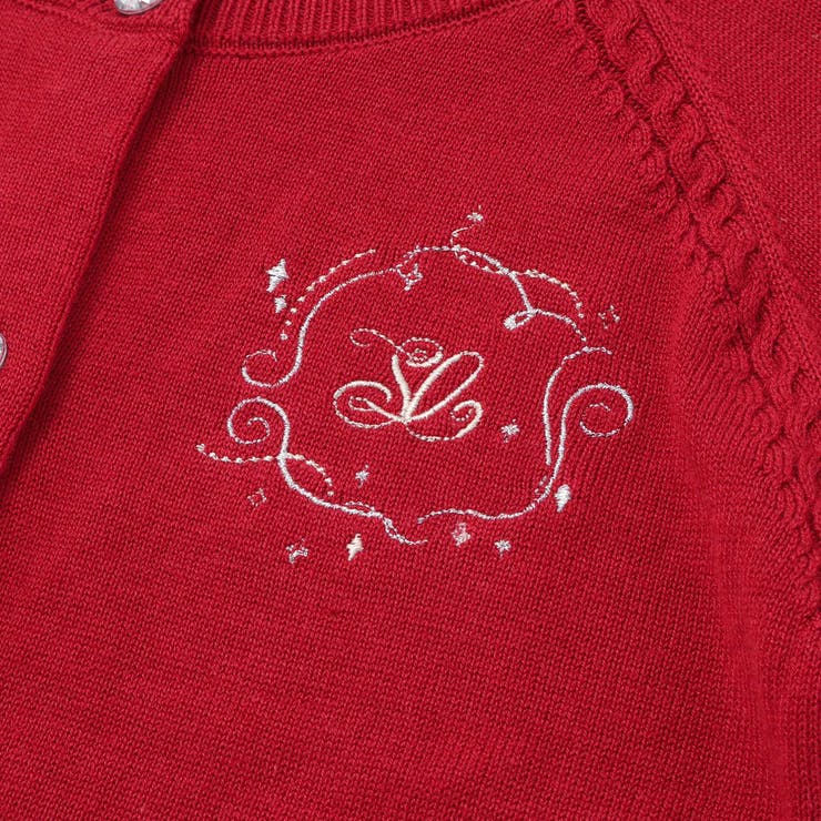 ジュエル風ボタン縁スカラップニットカーディガン(90~130cm) | SLAP SLIP | 詳細画像14 