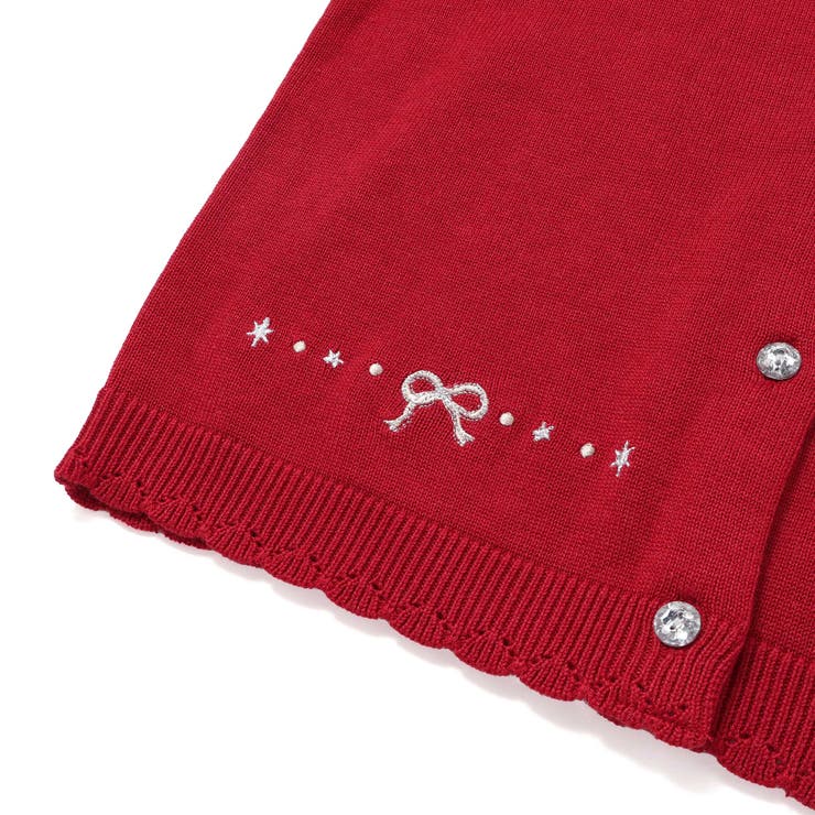 ジュエル風ボタン縁スカラップニットカーディガン(90~130cm) | SLAP SLIP | 詳細画像16 