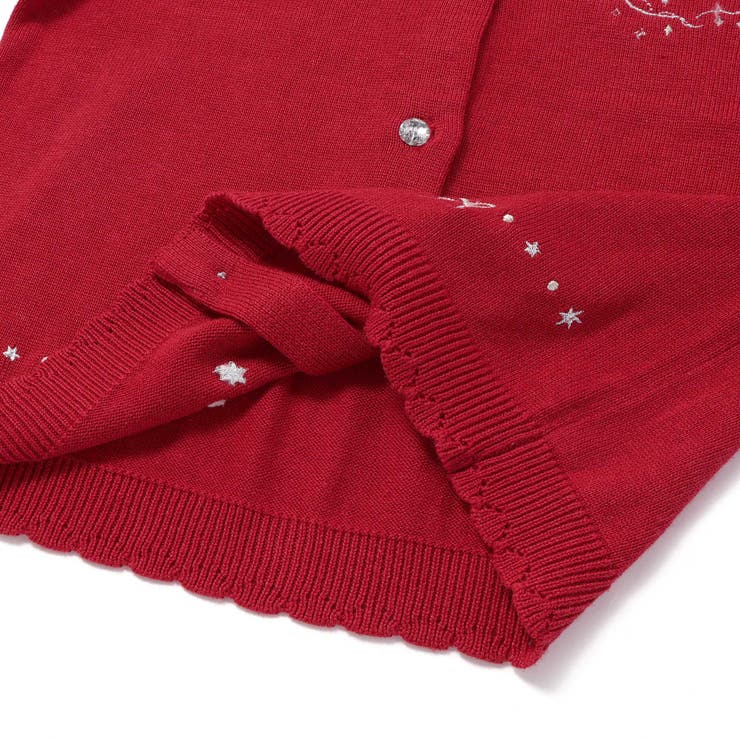 ジュエル風ボタン縁スカラップニットカーディガン(90~130cm) | SLAP SLIP | 詳細画像17 