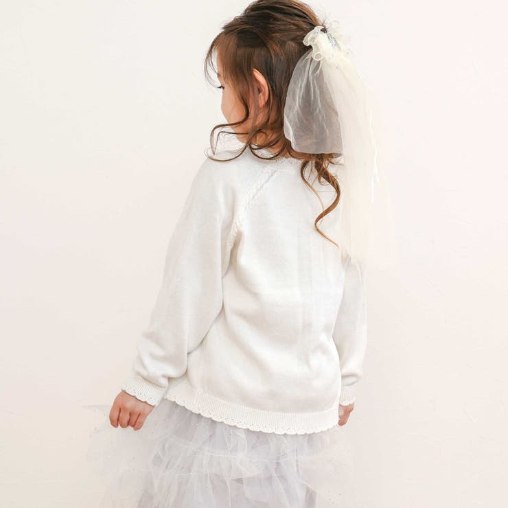 ジュエル風ボタン縁スカラップニットカーディガン(90~130cm) | SLAP SLIP | 詳細画像7 