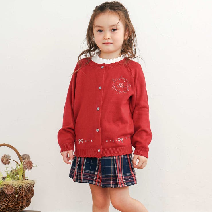 ジュエル風ボタン縁スカラップニットカーディガン(90~130cm) | SLAP SLIP | 詳細画像8 