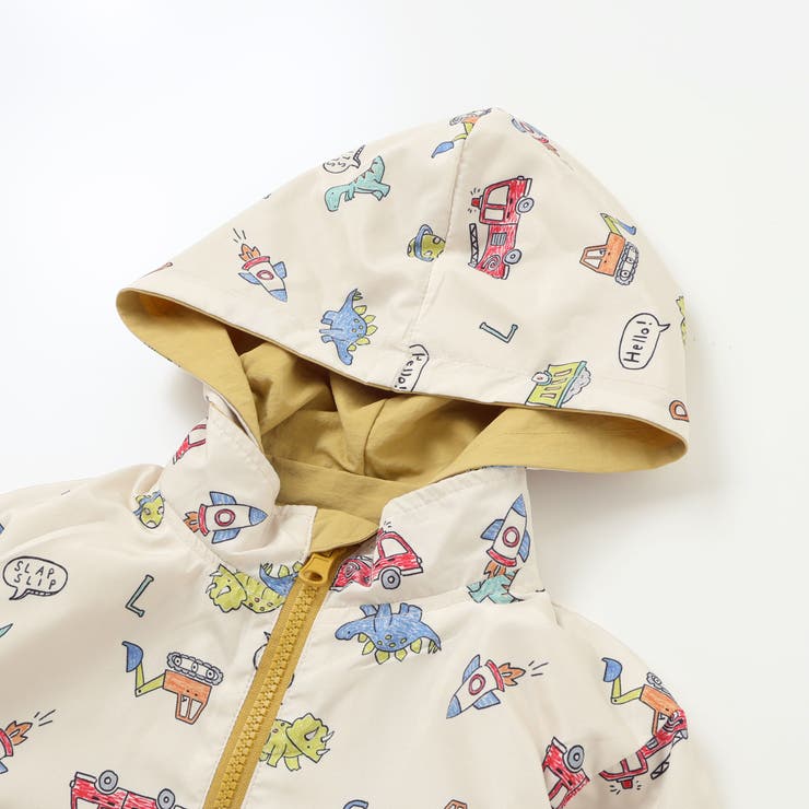 肩切り替え無地総柄リバーシブルタフタジャケット(80~130cm) | SLAP SLIP | 詳細画像21 