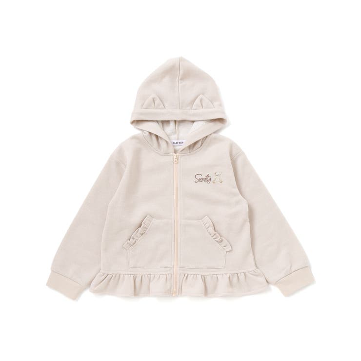 アニマルネコウサギ耳付きフード裾フリルフルジップパーカー(80~130cm) | SLAP SLIP | 詳細画像6 
