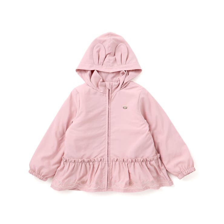 ピンク(ウサギ) | アニマルウサギネコ耳フード付きボアライナー3WAYジャケット(80~130cm) | SLAP SLIP