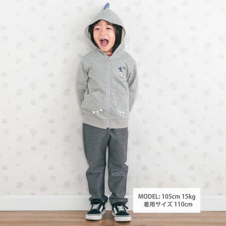 ツンツン恐竜トサカフード付きフルジップパーカー(80~120cm) | SLAP SLIP | 詳細画像2 
