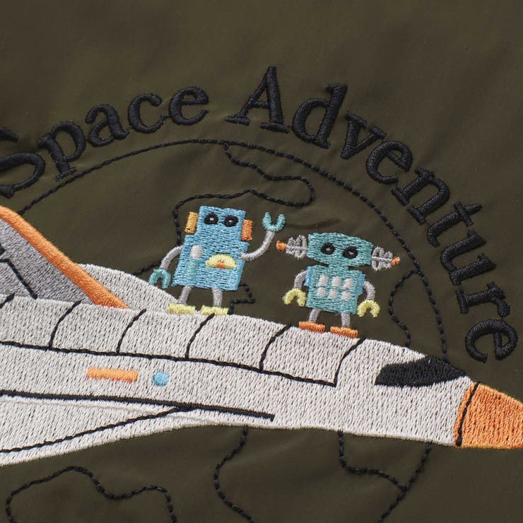 アニマルイヌ消防車スペースシャトルロボット背中刺しゅうリバーシブルスタジャン(8… | SLAP SLIP | 詳細画像19 