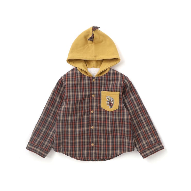 【リバーシブル】ツンツン恐竜トサカフード付きチェックボアジャケット(80~130… | SLAP SLIP | 詳細画像12 