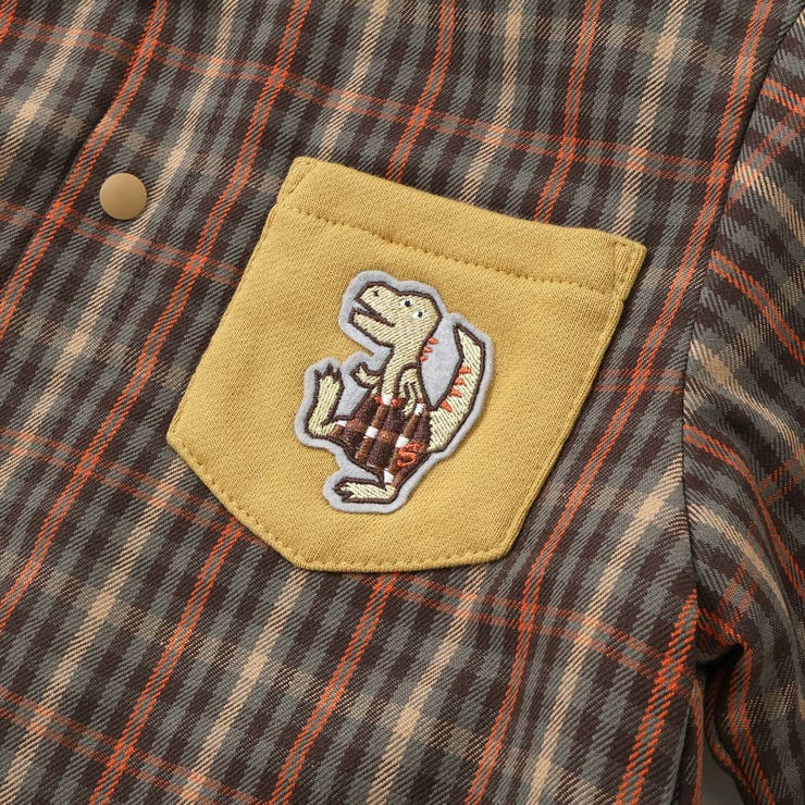【リバーシブル】ツンツン恐竜トサカフード付きチェックボアジャケット(80~130… | SLAP SLIP | 詳細画像18 