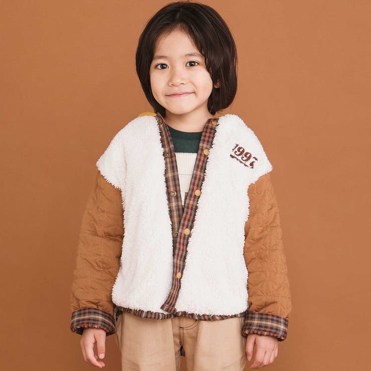 【リバーシブル】ツンツン恐竜トサカフード付きチェックボアジャケット(80~130… | SLAP SLIP | 詳細画像31 