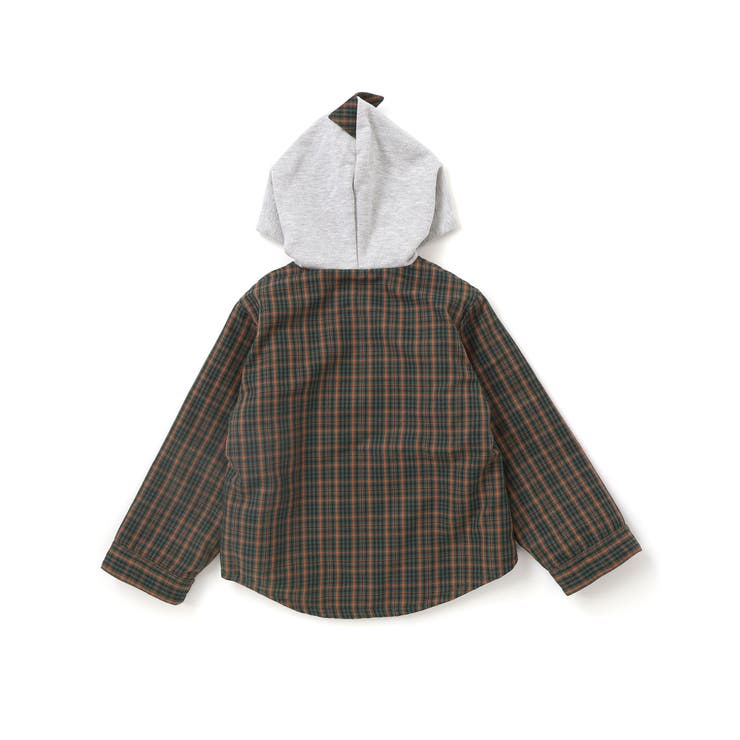 【リバーシブル】ツンツン恐竜トサカフード付きチェックボアジャケット(80~130… | SLAP SLIP | 詳細画像6 