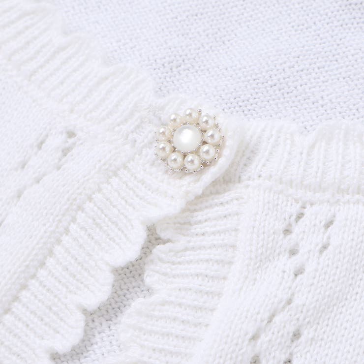 縁スカラップパール調ボタンニットカーディガン(110~130cm) | SLAP SLIP | 詳細画像10 