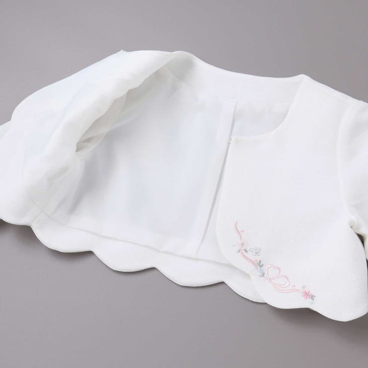 袖折り返しレース刺しゅう裾スカラップボレロ(110~130cm) | SLAP SLIP | 詳細画像14 