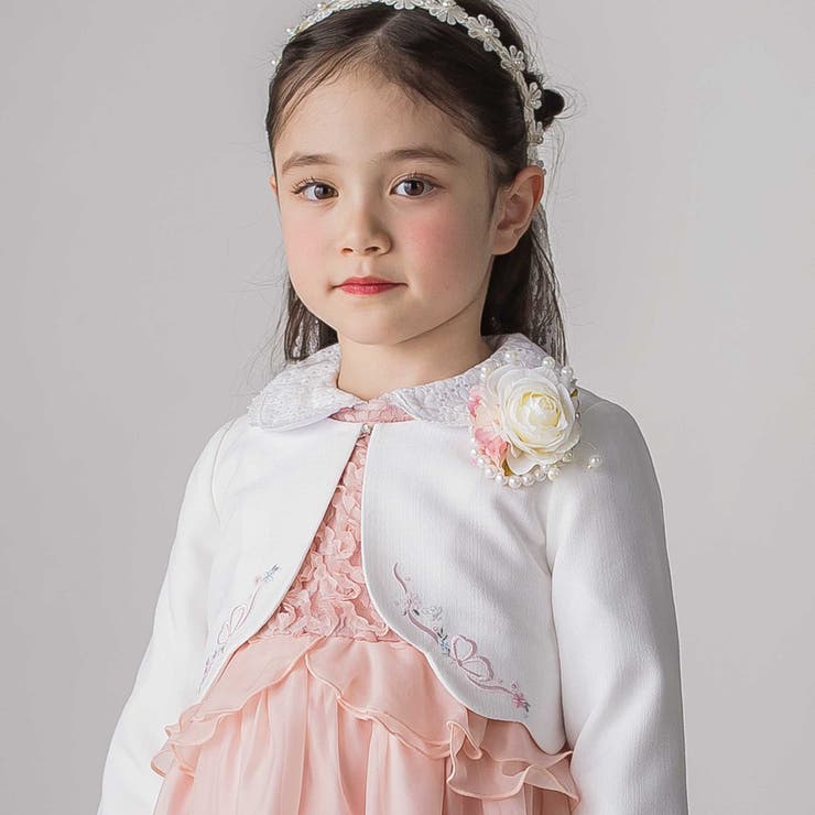 袖折り返しレース刺しゅう裾スカラップボレロ(110~130cm) | SLAP SLIP | 詳細画像3 