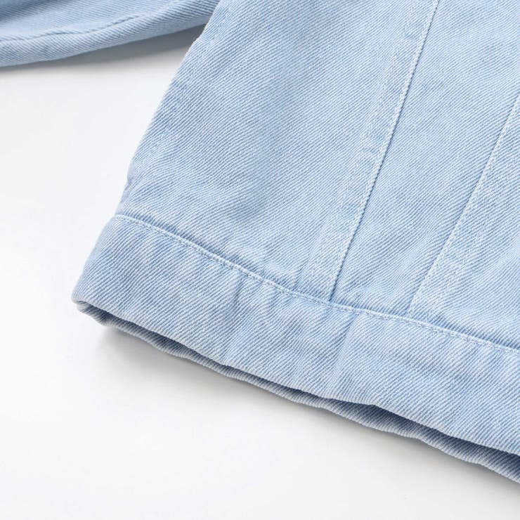 ツイルデニム後ろリボンレース刺しゅう入りノーカラージャケット(90~130cm) | SLAP SLIP | 詳細画像14 