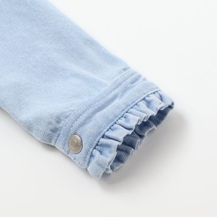 ツイルデニム後ろリボンレース刺しゅう入りノーカラージャケット(90~130cm) | SLAP SLIP | 詳細画像19 