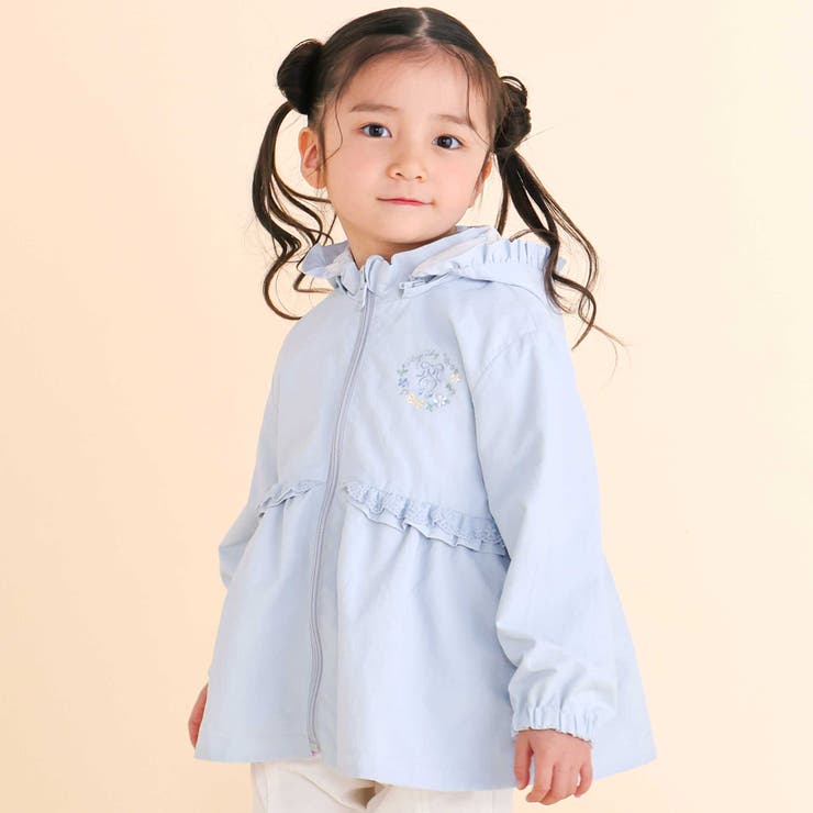 ブルー | リボン刺しゅうリバーシブルタフタジャケット(80~130cm) | SLAP SLIP