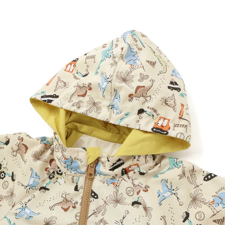 はたらく車・恐竜ラグランリバーシブルタフタジャケット(80~130cm) | SLAP SLIP | 詳細画像15 