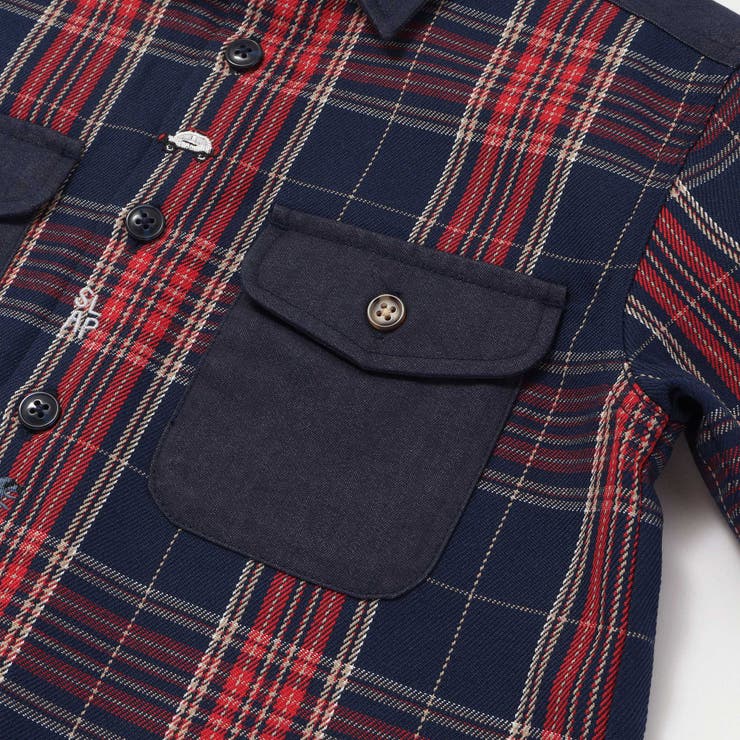 【お揃い】ツイル胸ポケットチェックシャツ(80~130cm) | SLAP SLIP | 詳細画像11 