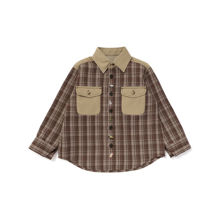 【お揃い】ツイル胸ポケットチェックシャツ(80~130cm) | SLAP SLIP | 詳細画像17 