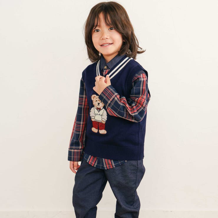 【お揃い】ツイル胸ポケットチェックシャツ(80~130cm) | SLAP SLIP | 詳細画像4 